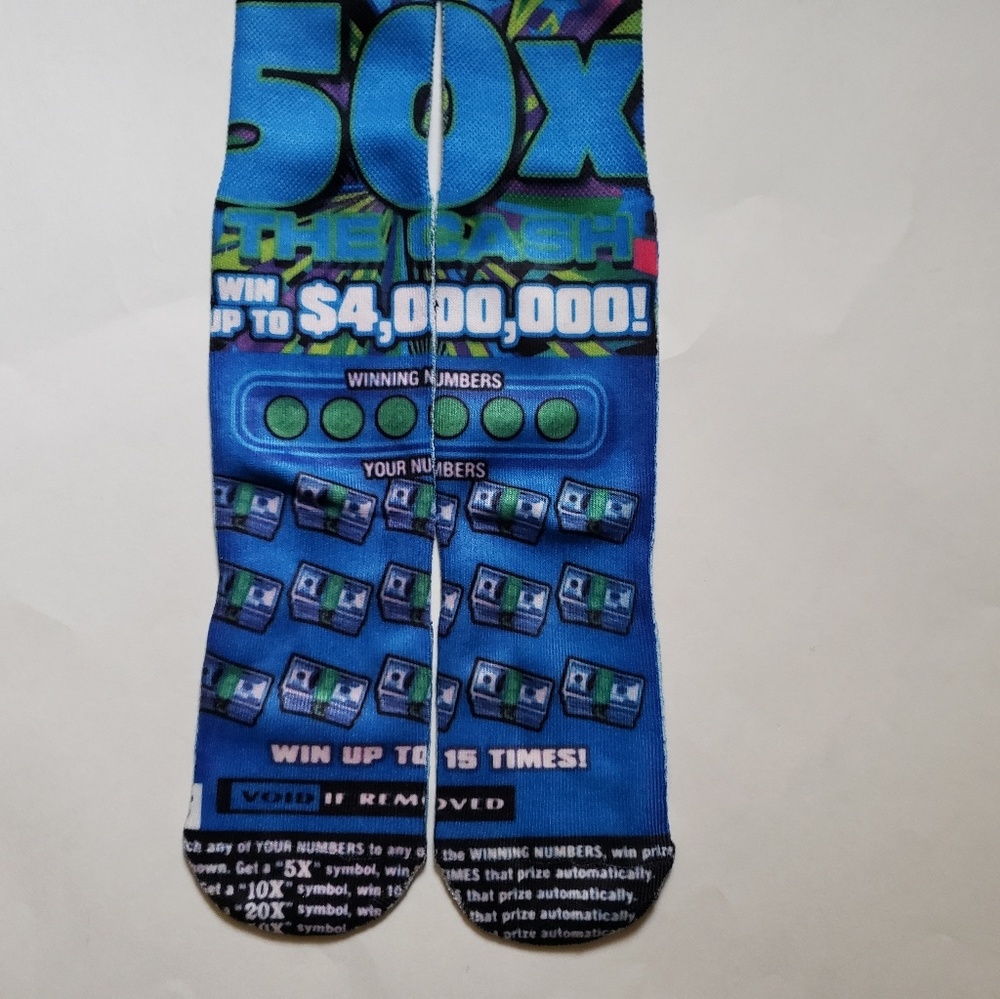 Novelty 3D Ticket Full Print Socks